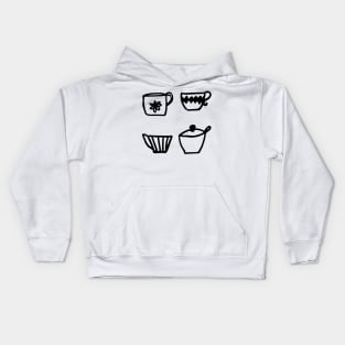 Cute Retro Cups Kids Hoodie